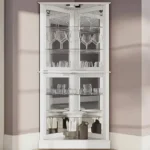 BELLEZE Lighted Accent Corner Display Curio Cabinet 